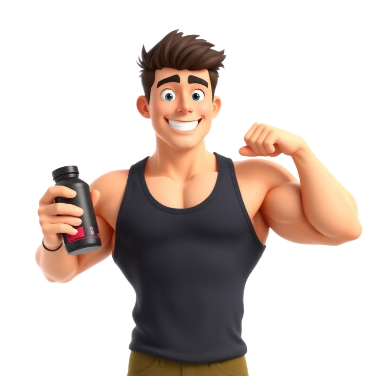 Fitness character flexing